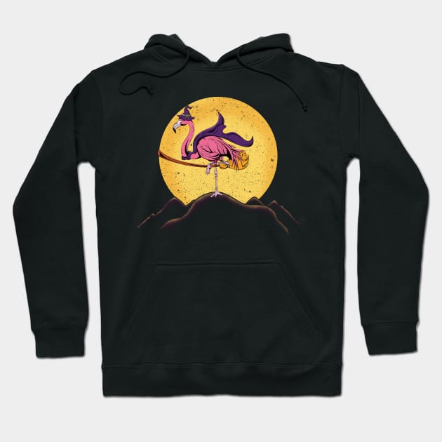 Halloween Flamingo Witch Funny Hoodie by Dr_Squirrel